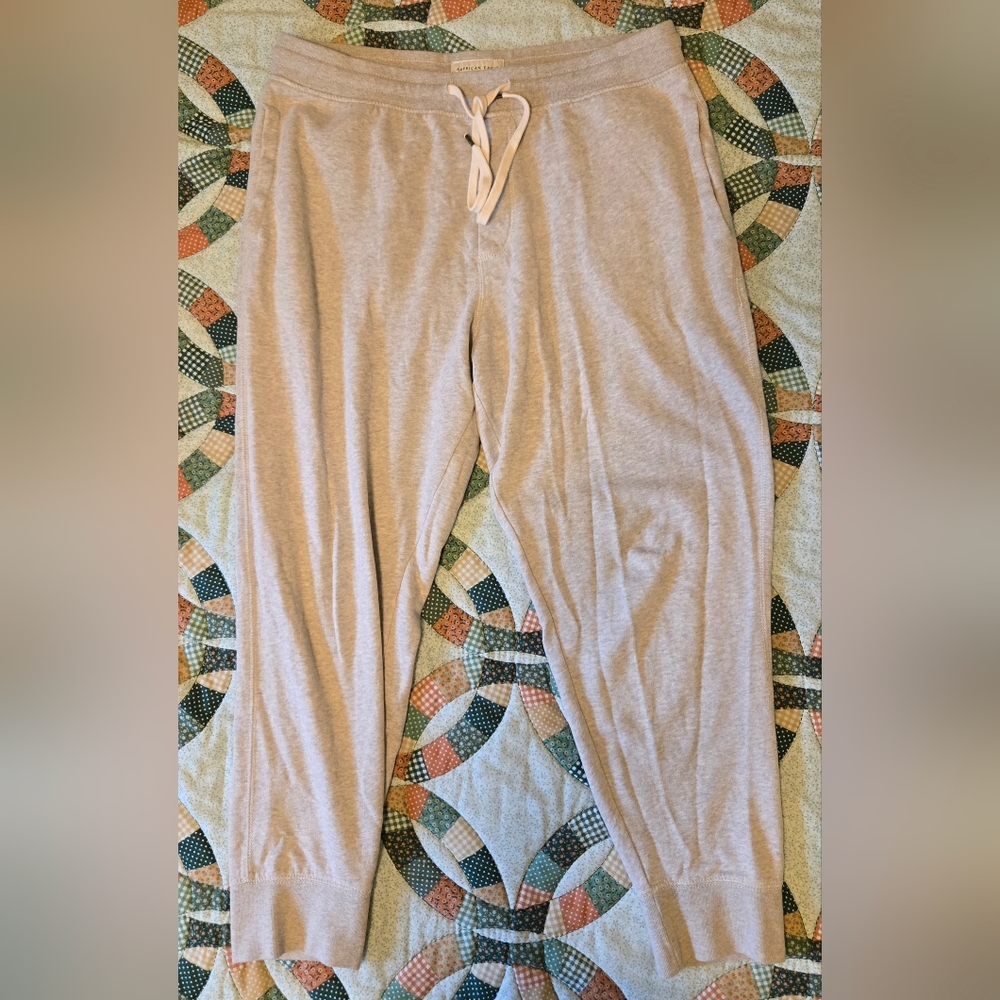 American Eagle Super Soft Gray Jogger Sweatpants Large